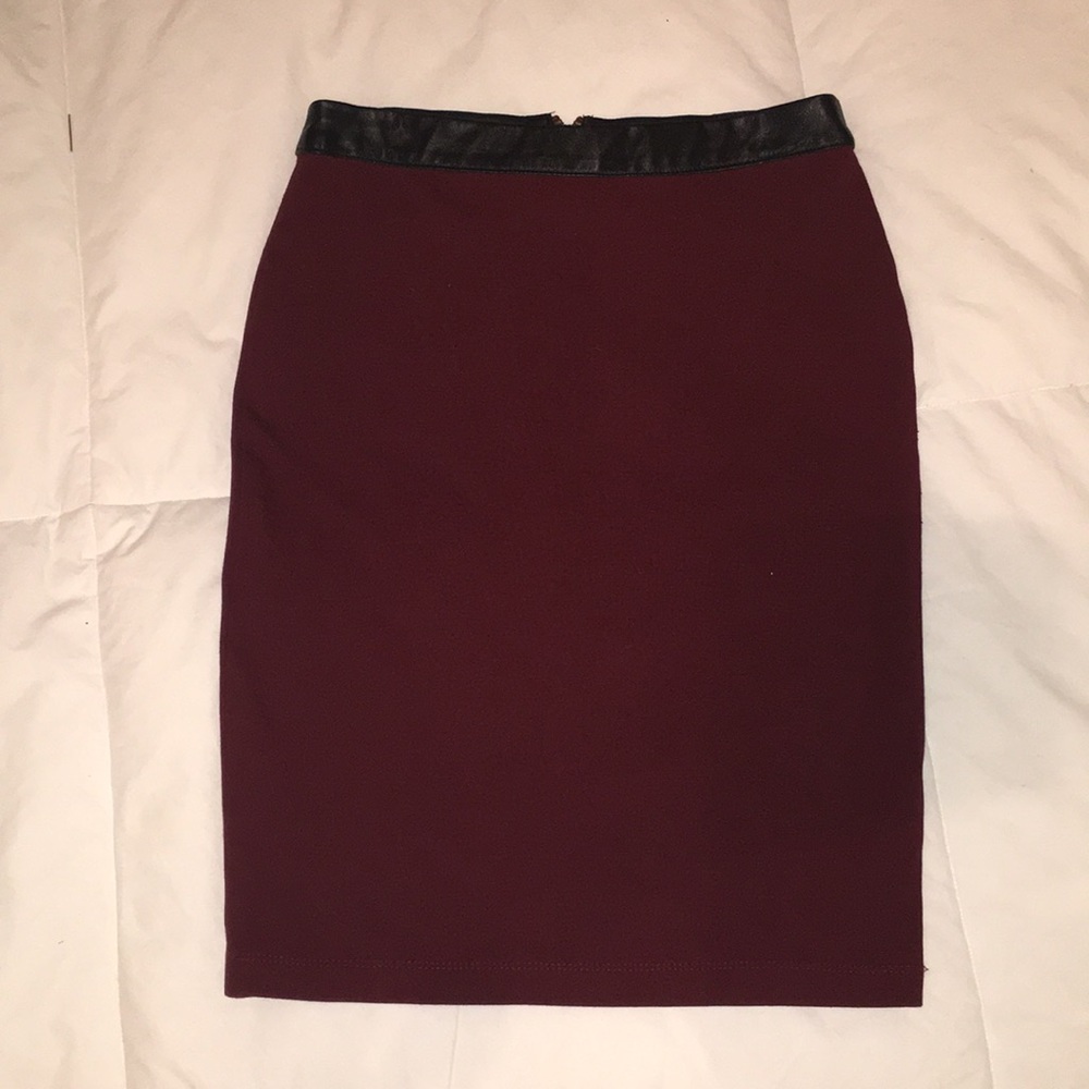 Burgundy Pencil Skirt
